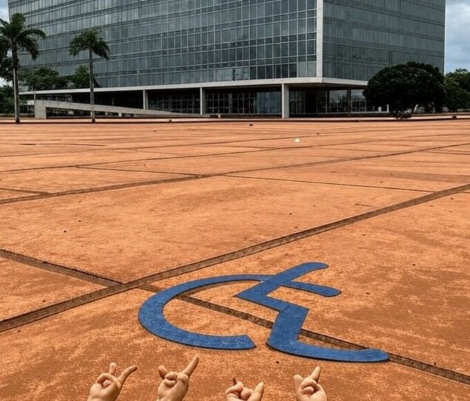 Edifício da Câmara Legislativa do DF em Brasília, sob céu nublado, representando atraso no reconhecimento de Libras e exclusão de surdos.