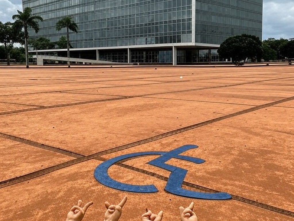 Edifício da Câmara Legislativa do DF em Brasília, sob céu nublado, representando atraso no reconhecimento de Libras e exclusão de surdos.