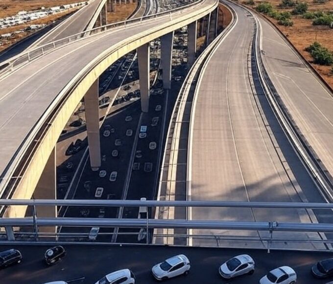 Viaduto de R$ 30,9 milhões aliviando tráfego entre Recanto das Emas e Riacho Fundo II no DF.