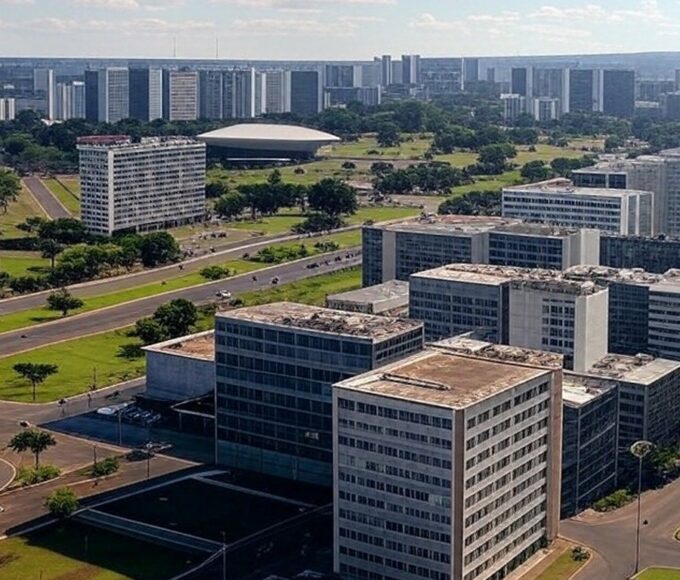 Vista panorâmica de Brasília simbolizando a queda de 96% nos casos de dengue no Distrito Federal em 2025.