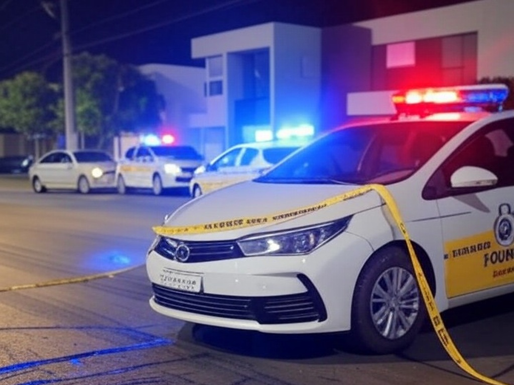 Cena de perseguição policial no Lago Norte com viaturas da PMDF e fita de isolamento em rua residencial.