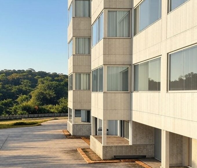 Edifício residencial no Guará, DF, representando inscrições para curso gratuito de síndico com 200 vagas.
