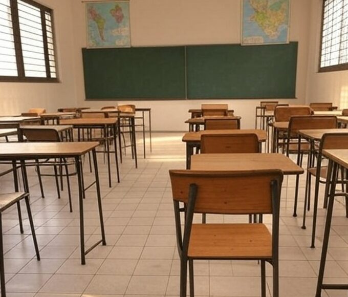 Sala de aula vazia em universidade brasileira, representando edital da Capes com bolsas para o programa Pé-de-Meia Licenciaturas.