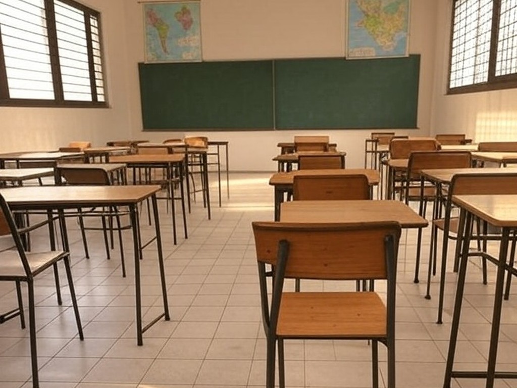 Sala de aula vazia em universidade brasileira, representando edital da Capes com bolsas para o programa Pé-de-Meia Licenciaturas.