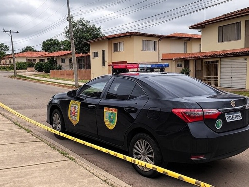 Viatura da Polícia Civil do DF em rua de Sobradinho II, representando prisão por homicídio após briga.