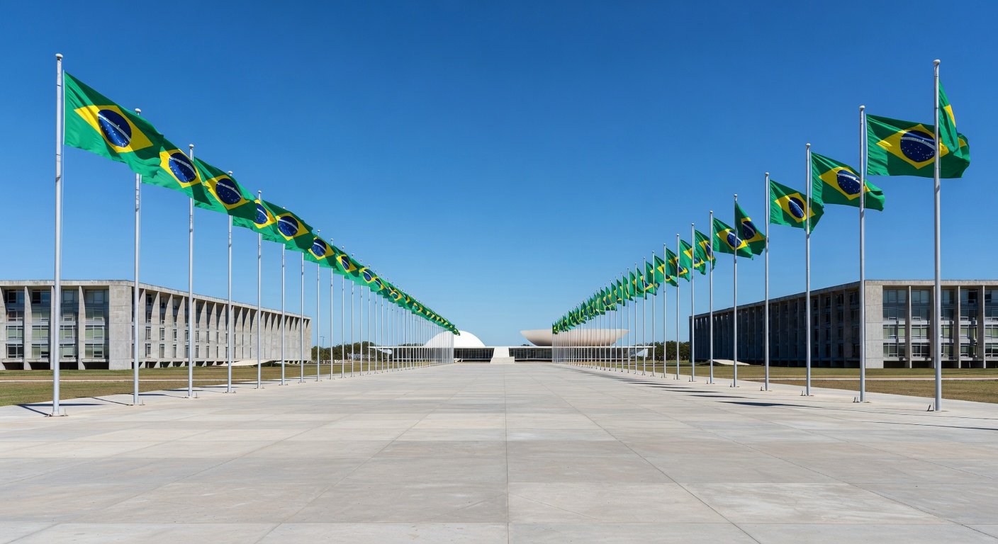 Vista da Esplanada dos Ministérios e Congresso Nacional em Brasília, representando unificação política para eleições no DF.