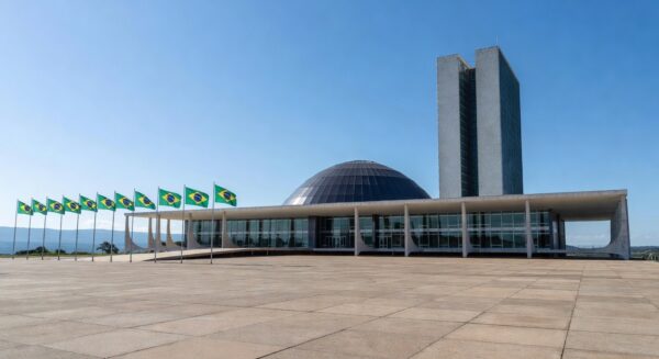 Edifício da Câmara Legislativa do Distrito Federal em Brasília, simbolizando debate sobre capitalização do BRB e venda de imóveis.