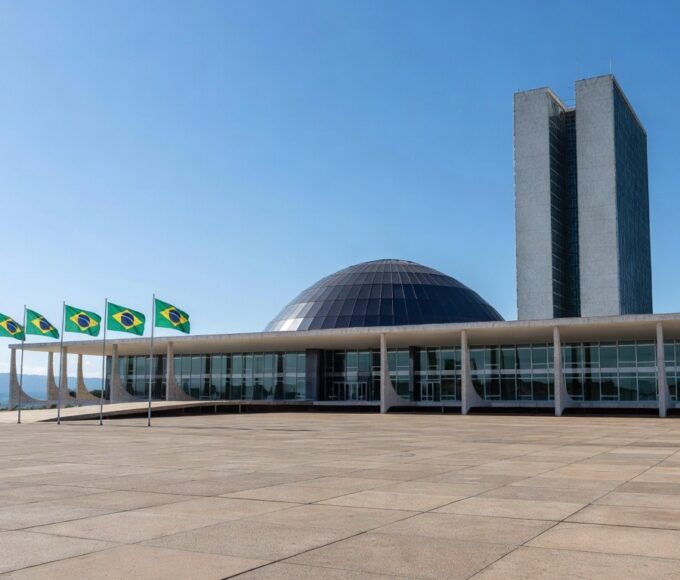 Edifício da Câmara Legislativa do Distrito Federal em Brasília, simbolizando debate sobre capitalização do BRB e venda de imóveis.