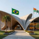 Escola pública no Distrito Federal, simbolizando liderança feminina na educação.