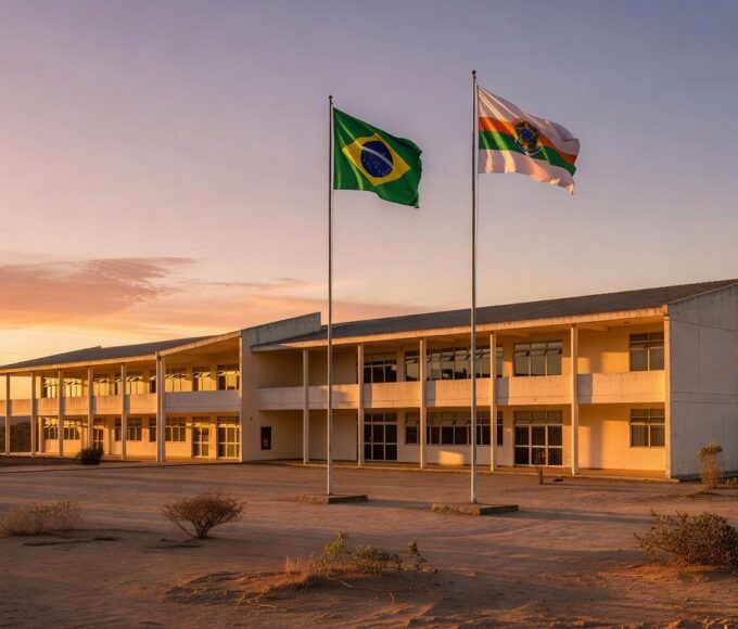 Escola em Brasília com elementos de segurança para prevenir violência, parceria entre Educação e Segurança no DF.