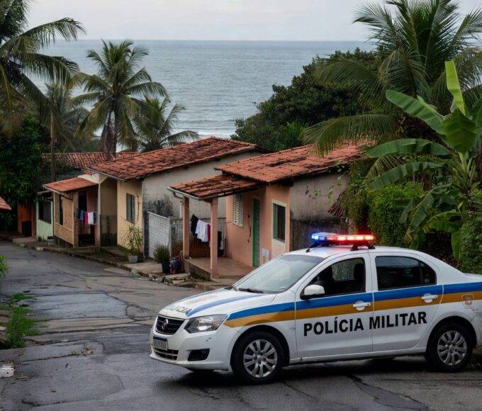 Arma de fogo apreendida em delegacia de polícia no DF, representando caso de ameaça em violência doméstica.