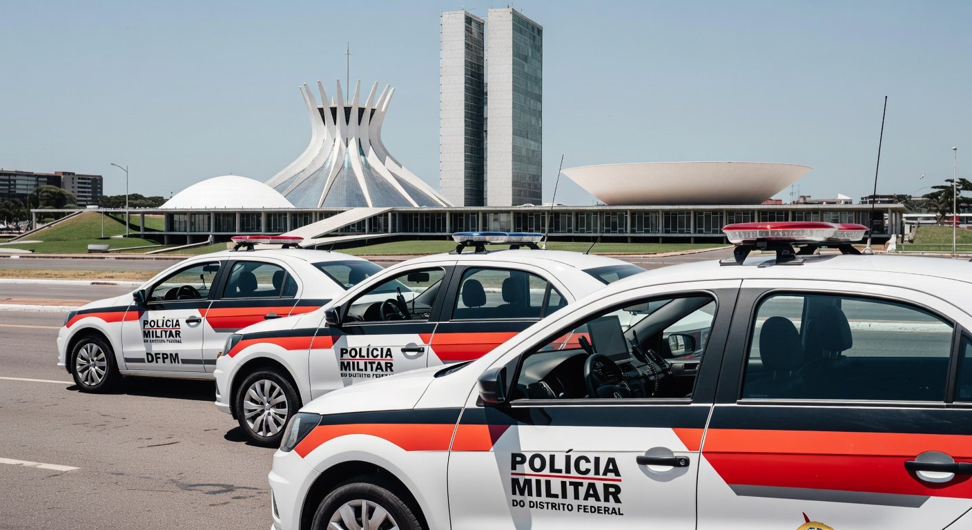 Sala de controle da PMDF com equipamentos de comunicação para emergências, inspirados em missão técnica nos EUA.