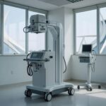Aparelho de raio-X em hospital do DF, representando edital de aquisição para UPAs e hospitais.