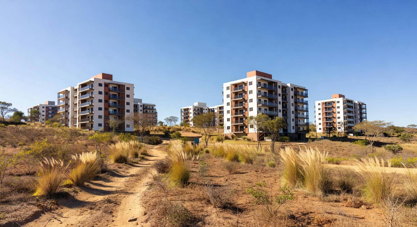 Condomínio de apartamentos no Itapoã Parque, Distrito Federal, após entrega pelo Governo do DF.