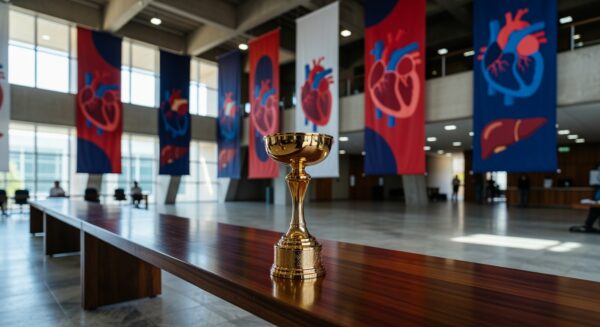 Laboratório de pesquisa médica em Brasília, simbolizando estudo sobre doação de órgãos e prêmios em congressos de transplantes.