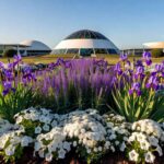 Jardim florido em Brasília representando o Programa Viva Flor e prevenção de feminicídios no DF.