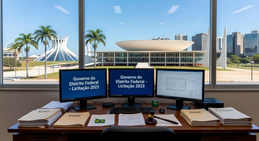 Edifício governamental em Brasília representando autonomia da SGDI para licitações em tecnologia no DF.