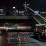 Túnel Buraco do Tatu em Brasília interditado à noite para manutenção de câmeras pelo DER-DF.