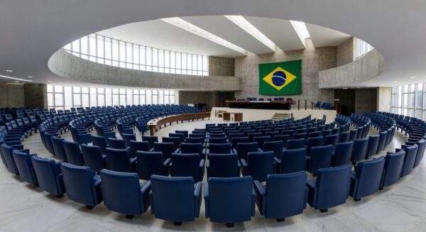 Plenário vazio da Câmara do DF simbolizando homenagem à Comitiva dos Traiados sem medidas concretas
