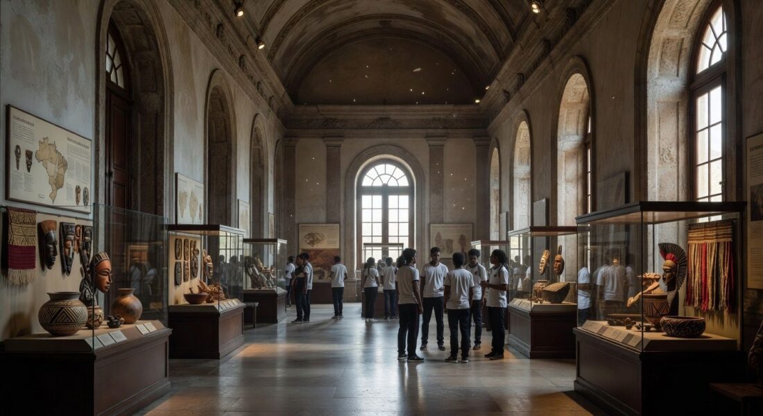 Estudantes da rede pública do DF visitam Museu Nacional e debatem pertencimento cultural