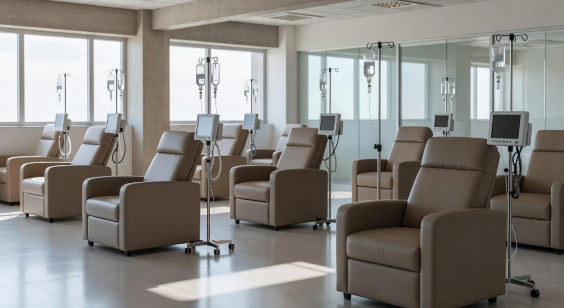 Sala de infusão abandonada em hospital do DF com equipamentos desatualizados