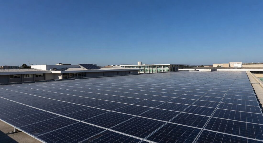 Painéis solares em Brasília simbolizando parceria TJDFT, Terracap e CEB