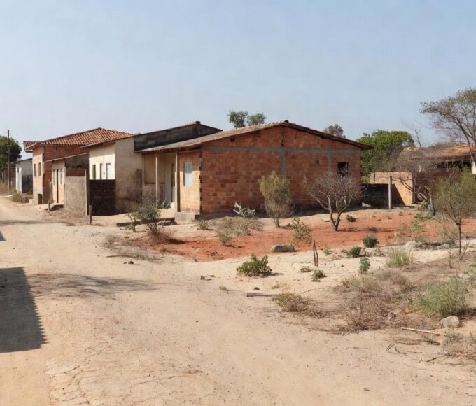 Casas modestas e terrenos em Vicente Pires, Brasília, representando cobrança de edital da Terracap