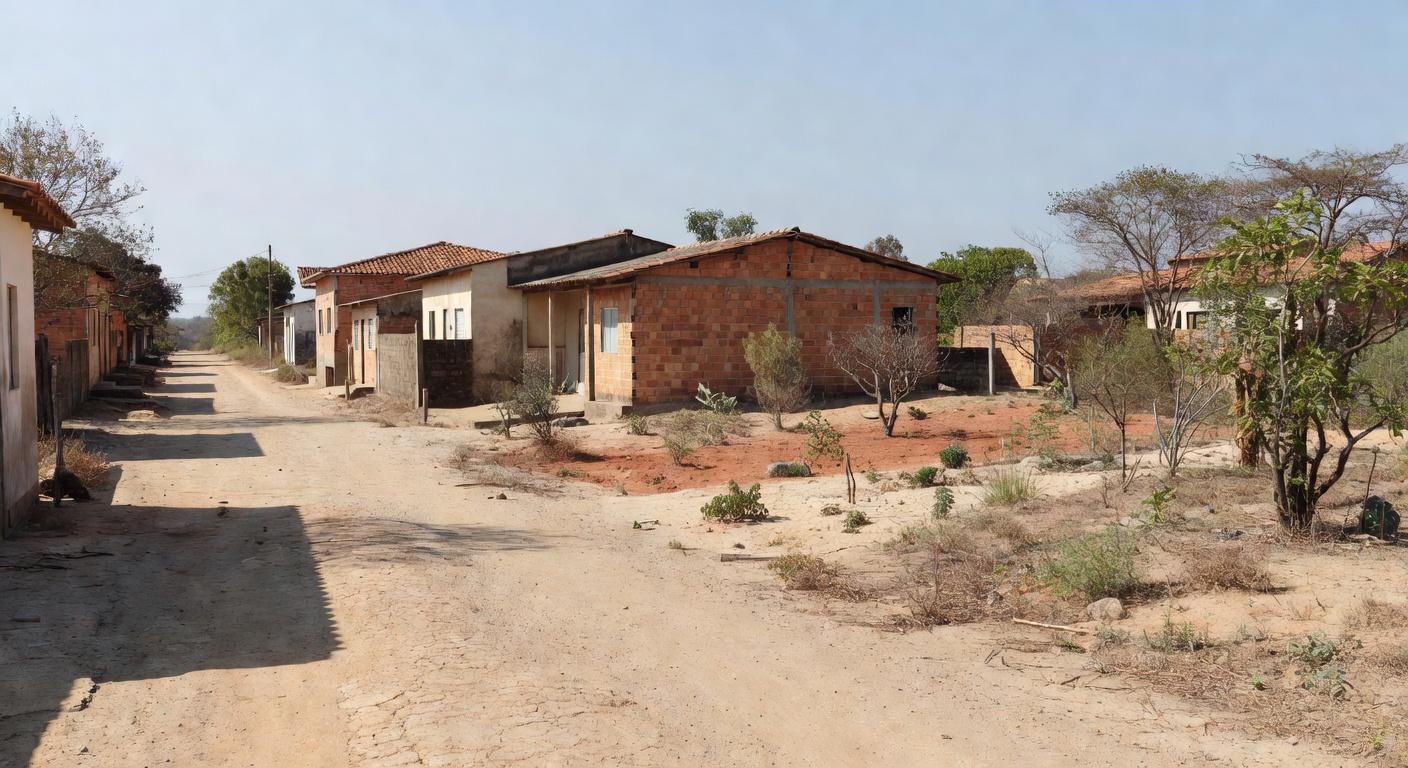 Casas modestas e terrenos em Vicente Pires, Brasília, representando cobrança de edital da Terracap