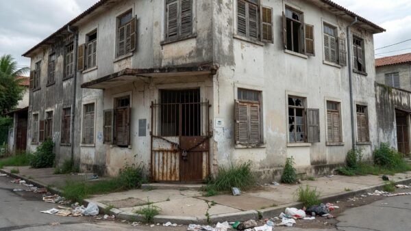 Instituição social fechada representando abandono de vulneráveis no Brasil
