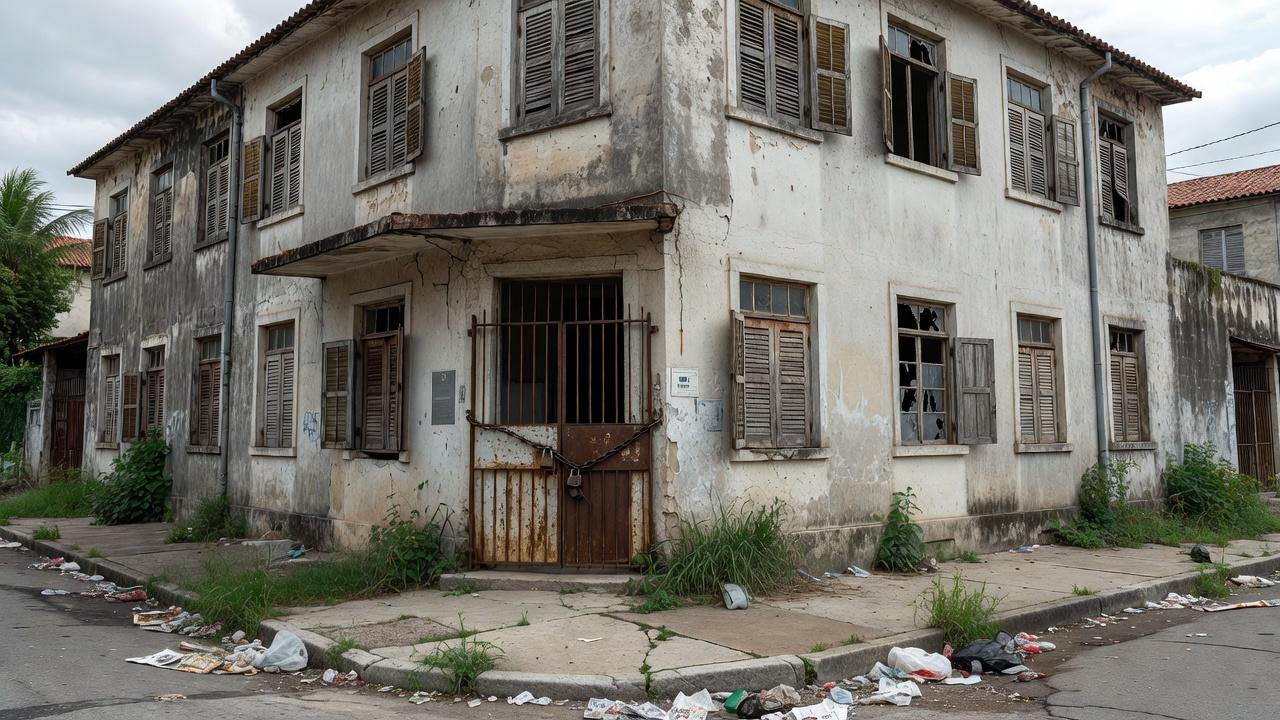Instituição social fechada representando abandono de vulneráveis no Brasil