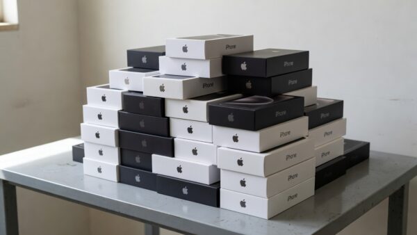 Caixas de iPhones apreendidos pela PMDF no Gama