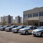 Viaturas da PMDF em frente ao Batalhão Valente em Ceilândia