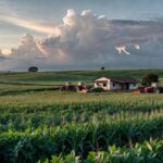 Paisagem rural no DF com plantações e fazendas representando incentivo ao empreendedorismo