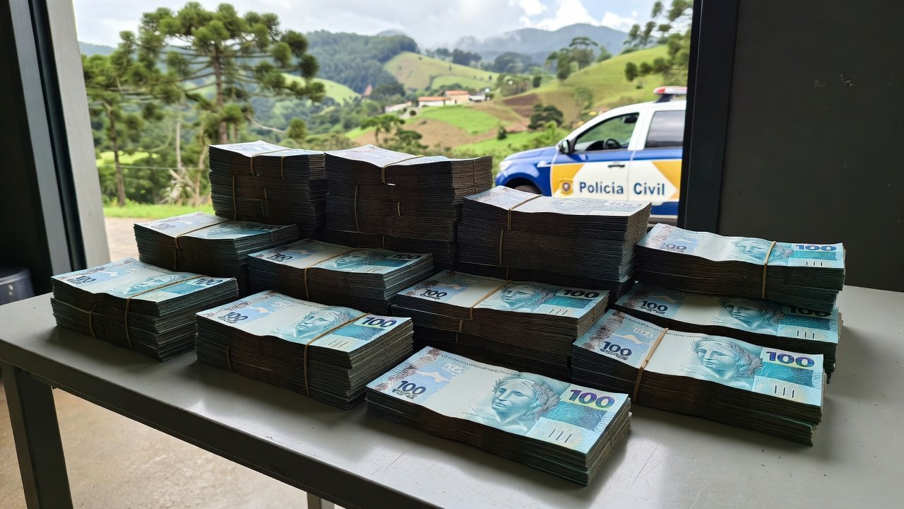 Polícia Civil apreende R$ 100 mil em Nova Trento durante investigação de furto