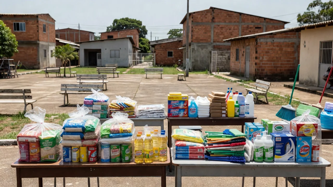 Ação social voluntária em centro comunitário no Distrito Federal