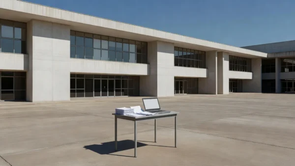 Fachada do Hospital de Base em Brasília com elementos sobre golpes de vagas de emprego falsas do IgesDF