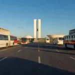 Ônibus do transporte público em Brasília após aprovação do passe livre estudantil