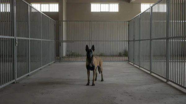 Canil do Senado com cão Malinois em Brasília