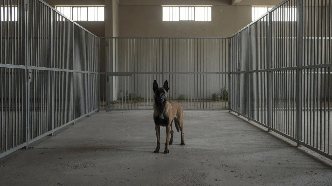 Canil do Senado com cão Malinois em Brasília