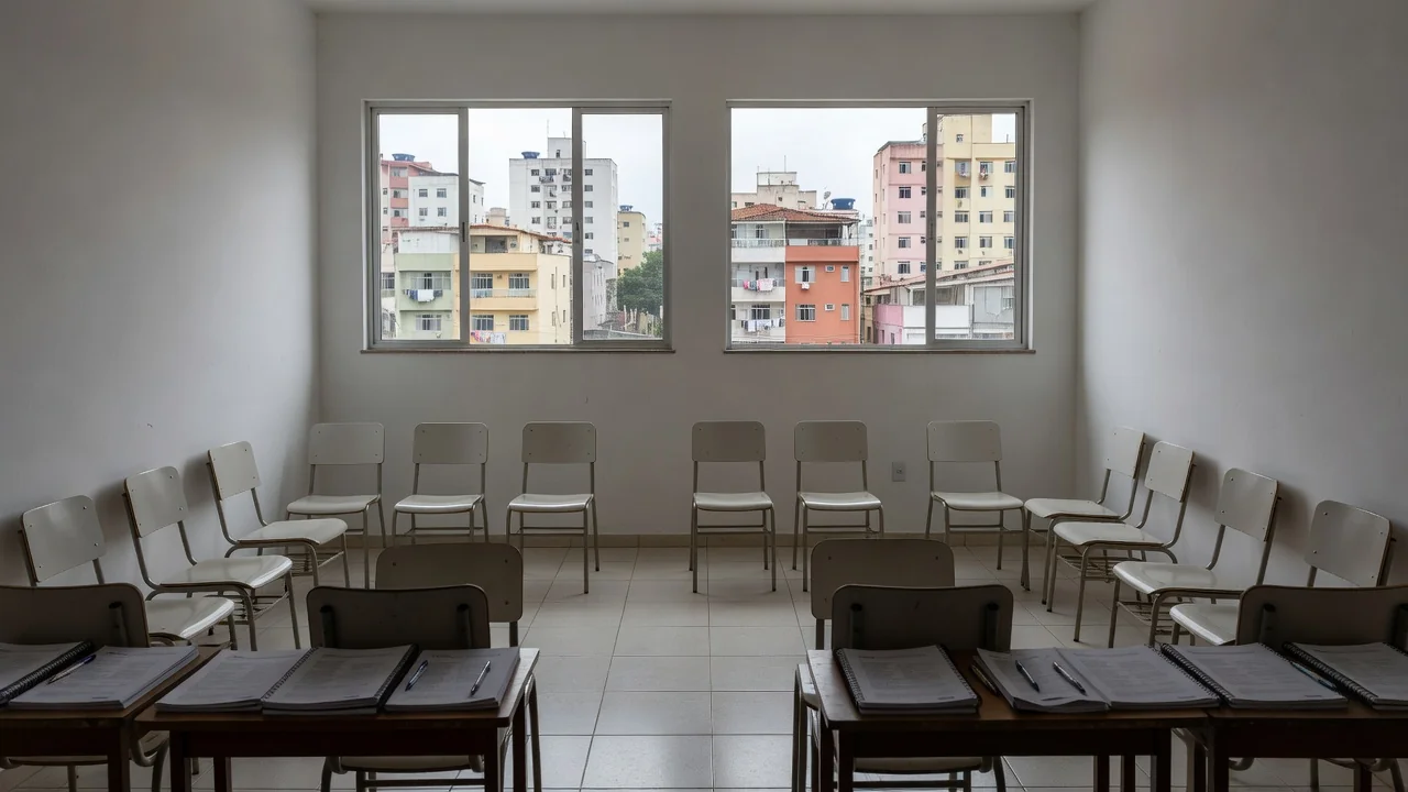 Sala de treinamento para agentes de atendimento à população em situação de rua no Brasil