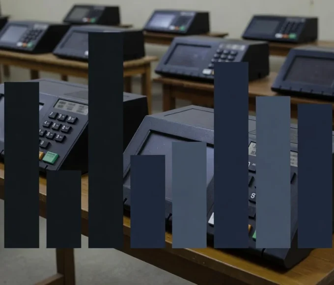 Gráfico comparativo de intenções de voto no DF com urna eletrônica
