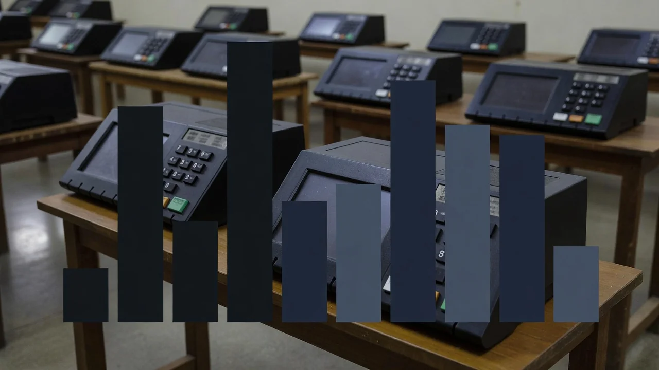 Gráfico comparativo de intenções de voto no DF com urna eletrônica