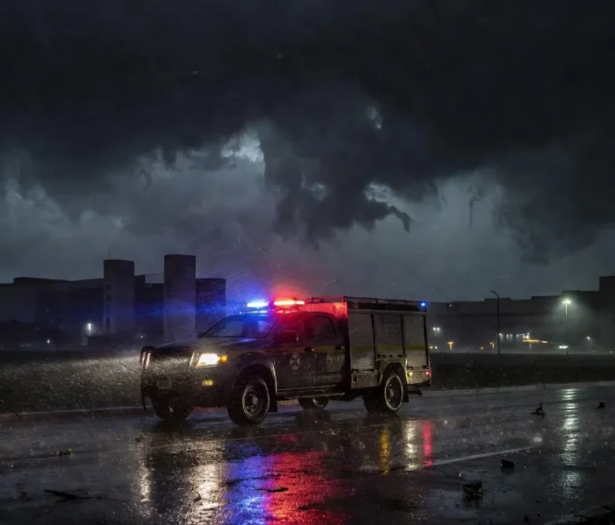 Viatura do CBMDF em atendimento a ocorrências de chuva e vento em Brasília