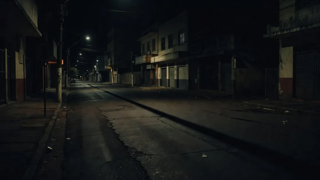 Rua noturna em Santa Maria, local de esfaqueamento em batalha de rap