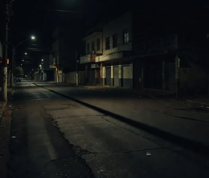 Rua noturna em Santa Maria, local de esfaqueamento em batalha de rap