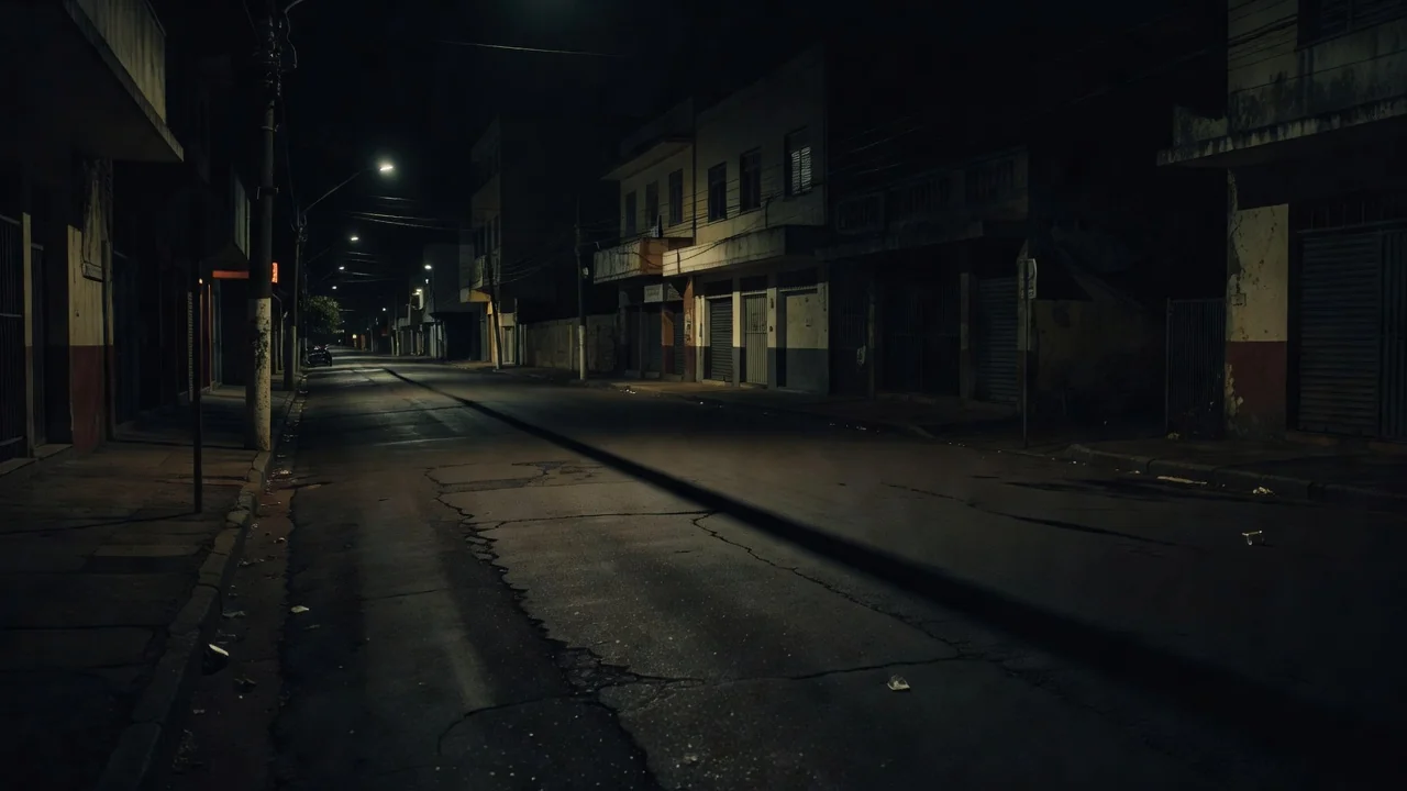 Rua noturna em Santa Maria, local de esfaqueamento em batalha de rap