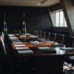 Sala de reuniões na Defensoria do DF para encontro de autodefensores com síndrome de Down