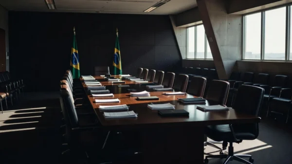 Sala de reuniões na Defensoria do DF para encontro de autodefensores com síndrome de Down