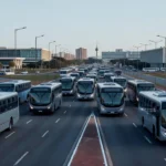 Frota de ônibus em terminal de Brasília após cancelamento de greve