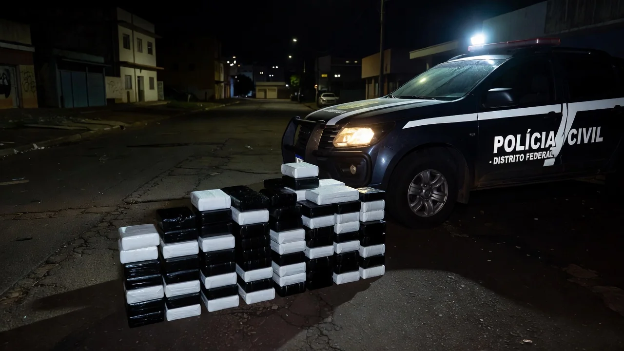 Apreensão de 165 kg de cocaína pela Polícia Civil no Recanto das Emas